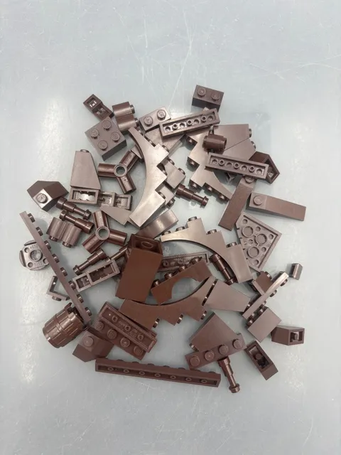 1.8 oz. Mixed Dark Brown Colored Legos - standard blocks and unique pieces
