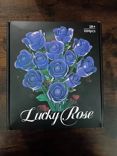 13" DOZEN PURPLE ROSE BOUQUET Botanical Flower Building Block Brick Set