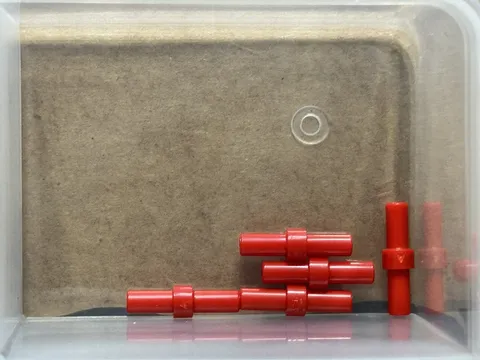 LEGO Parts - Red Bar 2L with Stop Ring - No 78258 - QTY 5