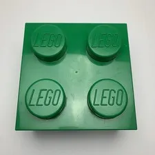 LEGO Stackable Storage Container Brick Box Green Compartment Organizer 9.5x9.5x6