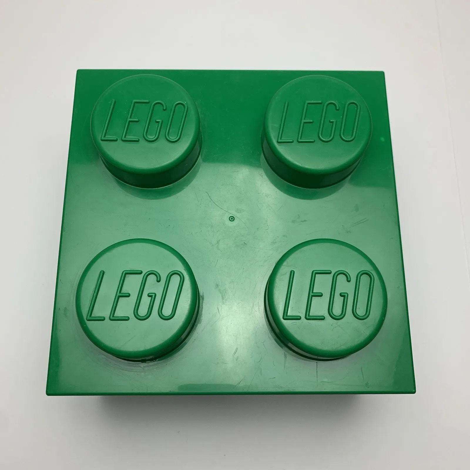 LEGO Stackable Storage Container Brick Box Green Compartment Organizer 9.5x9.5x6