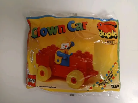Vintage LEGO Duplo 1559 Clown Car Polybag Sealed New Complete Promotional Set