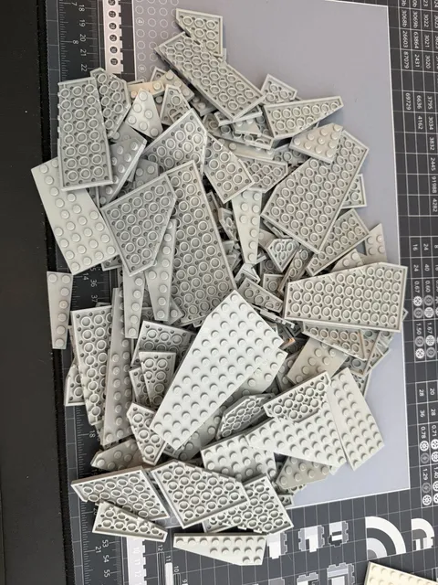 LEGO 200+ Light Bluish Gray Wedge Plate Lot Star Wars Spaceship MOC Parts