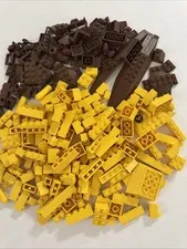 LEGO Bulk Lot Yellow Brown Bricks Plates Parts Genuine Mixed Pieces