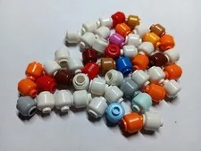 LEGO BULK LOT OF 50 BLANK PLAIN MINIFIGURE HEADS MIXED COLORS #3626