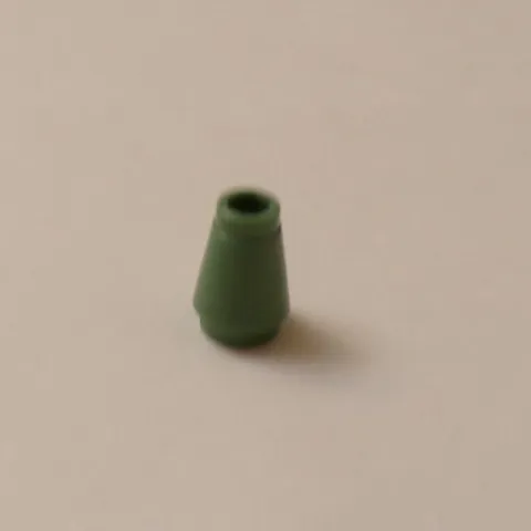 Lego x2 Sand Green 1x1 Cone With Top Groove, 4589b (028-266)