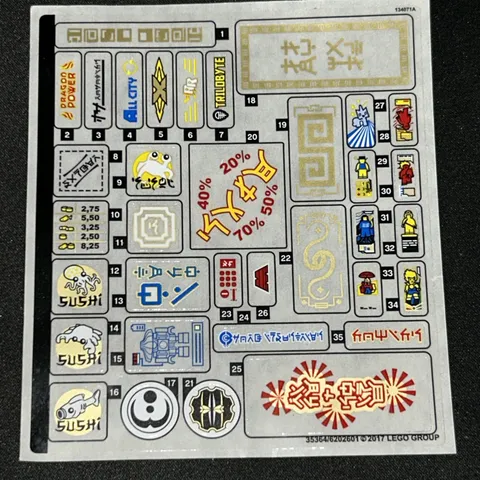 Lego New Sticker Sheet #2 NINJAGO CITY  #70620