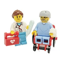 LEGO Doctor Patient Wheelchair Minifigure Lot Hospital Medical Genuine Parts