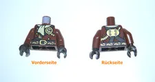 1x LEGO ® torso body aviator tank truck set gold halet cloth 973pb6617c01 new brown