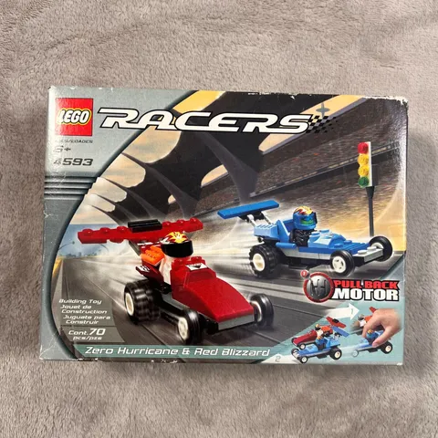 LEGO Racers 4593 Zero Hurricane & Red Blizzard Race Cars Pull Back Motor NEW