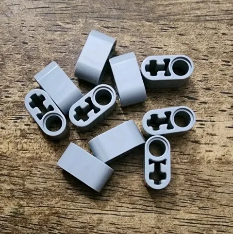 LEGO Light Bluish Gray Technic, Liftarm Thick 1 x 2 - Axle Hole. QTY 10. 60483