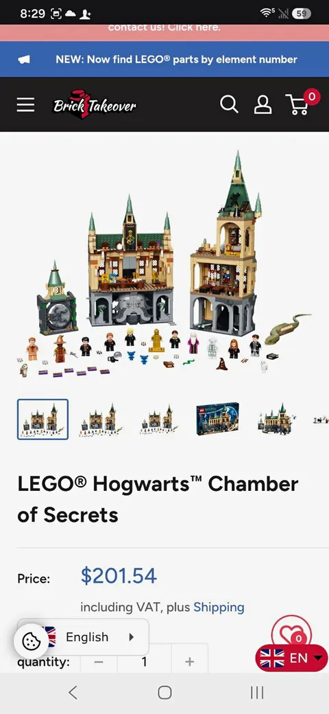 LEGO Harry Potter 76389 Hogwarts Chamber of Secrets 1176pcs 9+ Set