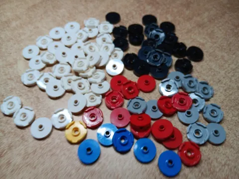 LEGO BULK LOT 88 2X2 ROUND TILE WITH CENTER OPEN STUD #18674 MIXED COLORS