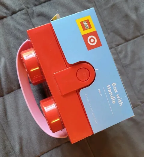 Lego x Target Exclusive Lego Brick Storage Lunch Red Lego Box w/ Pink Handle