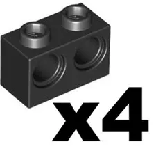 Lego Black TECHNIC Brick 1 x 2 with Holes Part 32000 T1