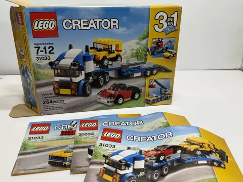 LEGO Creator 3-in-1: Vehicle Transporter 31033 Retired Box And Manuals Only