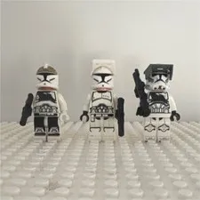 LEGO Star Wars Clone Trooper Minifigure Lot x3 white clone phase 1/2 gunners