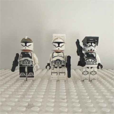 LEGO Star Wars Clone Trooper Minifigure Lot x3 white clone phase 1/2 gunners