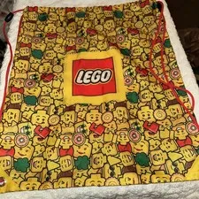 Lego Drawstring Bag Storage Carrying Bag Backpack Legos Minifigures All Over