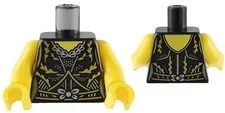 Lego New JAZZ SINGER Minifig TORSO Black Dress Gold/Silver Lines Necklace D368