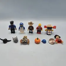 LEGO MINIFIGS • Assorted Figures And Accessories 12 Pieces Racecar Driver Cowboy