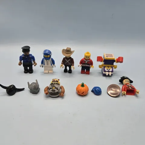 LEGO MINIFIGS • Assorted Figures And Accessories 12 Pieces Racecar Driver Cowboy