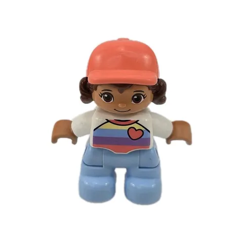 LEGO DUPLO Town Doctor Visit 10968 Girl Patient w Rainbow Heart Shirt Figure