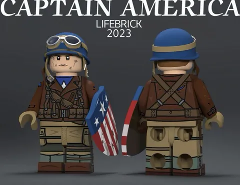 CUSTOM LEGO CAPTAIN AMERICA MINIFIGURE LIFEBRICK AVENGERS