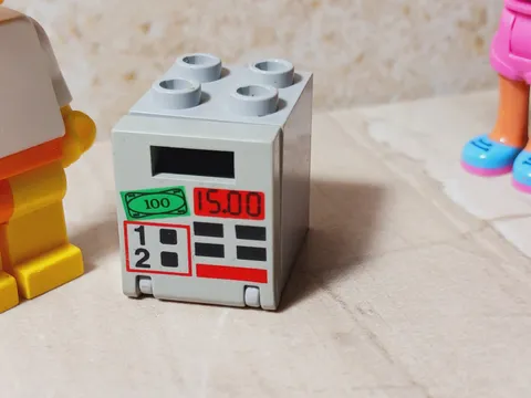 New LEGO ATM Old Light Gray Super cool Unique Vintage SUPERB Print Brand New