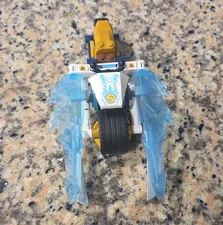 LEGO NINJAGO Small Motorcycle Vehicle w/ Trans-Light Blue Blades, Custom Printed