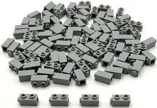 Lego 100 New Light Bluish Gray Bricks Modified 1 x 1 x 1 2/3 Pieces