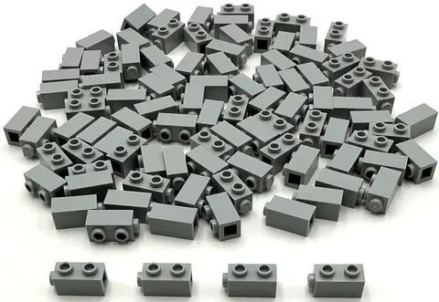 Lego 100 New Light Bluish Gray Bricks Modified 1 x 1 x 1 2/3 Pieces