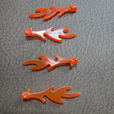 LEGO Trans-Neon Orange Flame Fire Pieces Lot of 4 Minifigure Accessory 6126b