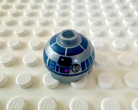 LEGO Brick Round 2x2 Dome Top w Dark Pink Dots Large Receptor, ark Blue 553pb037