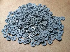 LEGO LOT OF 200 LIGHT BLUISH GRAY ROUND PLATES 2X2 AXLE HOLE #4032