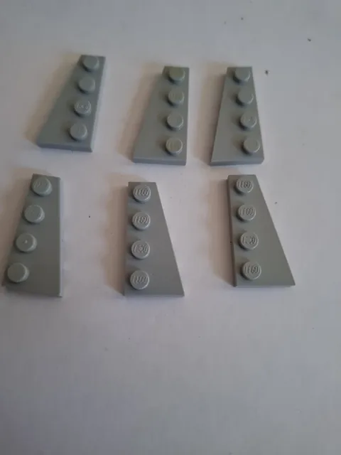 No 393.  3x Lego Wing Plate 41769 & 41770 Light Grey