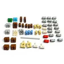 LEGO Mixed Parts Lot Technic Bricks Slopes Axle Brown Tan Gray Blue 30+ Piece