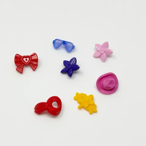 LEGO Friends Mini Doll Hair Head Accessory 7 Pack Scarf Bow Cowboy Hat Sunglasse