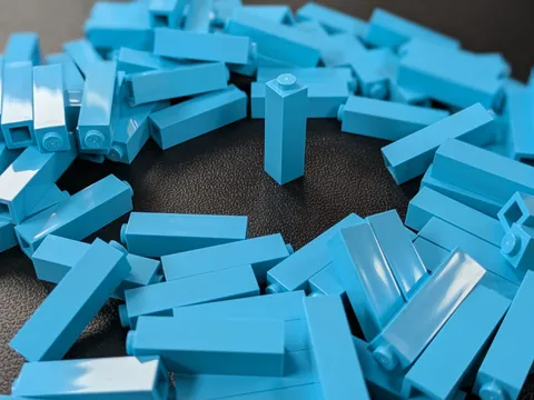 Lego x100 New Medium Azure Brick 1 x 1 x 3 # 14716 Lot Bulk MOC