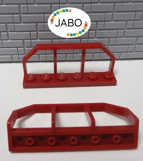 (M4/6/4) LEGO 2x 6583 Train Railing 1x6 Dark Red 4748