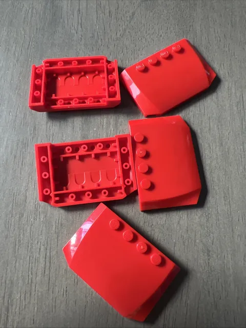 LEGO 52031 Red Wedge 4 x 6 x 2/3 Triple Curved 5 Pieces