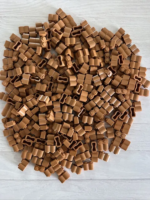 LEGO MEDIUM NOUGAT LOT 320 PCS 1X2 BRICK PALISADE LOG VARIETY BUILDING PIECES