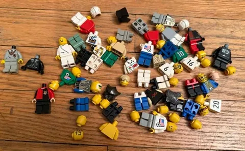 LEGO Bulk Lot of Mini Figures & Parts Harry Potter Star Wars Soccer Heads Legs