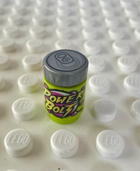 LEGO Brick, Round 1 x 1 with Bright Light Yellow 'POWER BOLT' 3062pb046