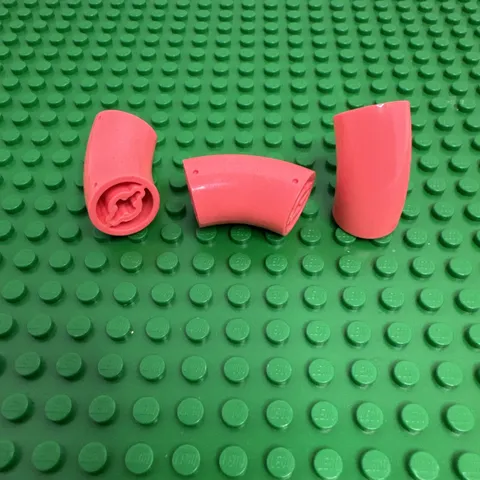 LEGO 5489 - Coral Brick, Round 2 x 2 D. 45 degrees Elbow - Lot of 3 LEGO 31170