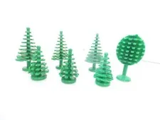 6 LEGO Pine Trees 3 small and 3 large as well as a round tree various sets