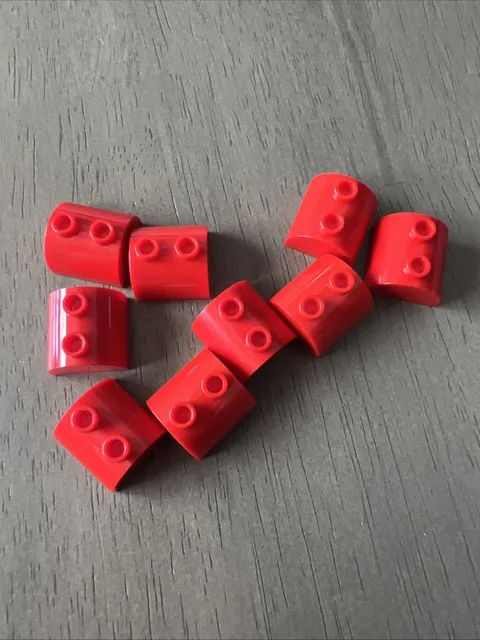 LEGO 30165 Red Slope, Curved 2 x 2 Double with 2 Hollow Studs 9 Pieces