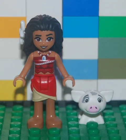 Lego Disney Princess Minifigure: Moana moa001 & Pua Pig 28318pb01 from set 41149