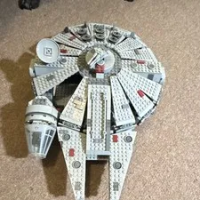 LEGO Star Wars Millennium Falcon Gray Spaceship Bulk Parts Lot, Unpackaged