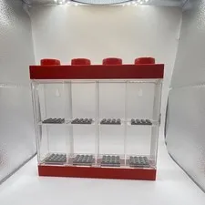 LEGO Wall-Mountable Minifigure Display Case 8 Compartments Red/Clear/Gray